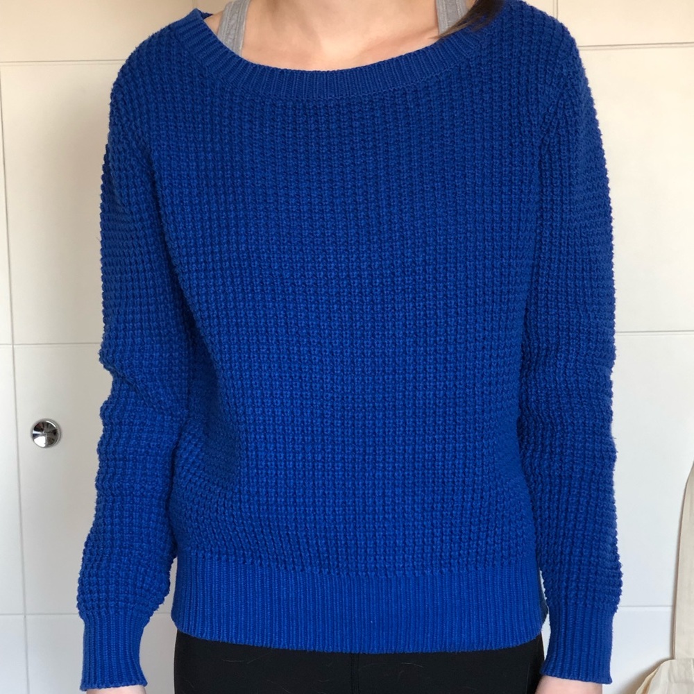 Blue knit sweater